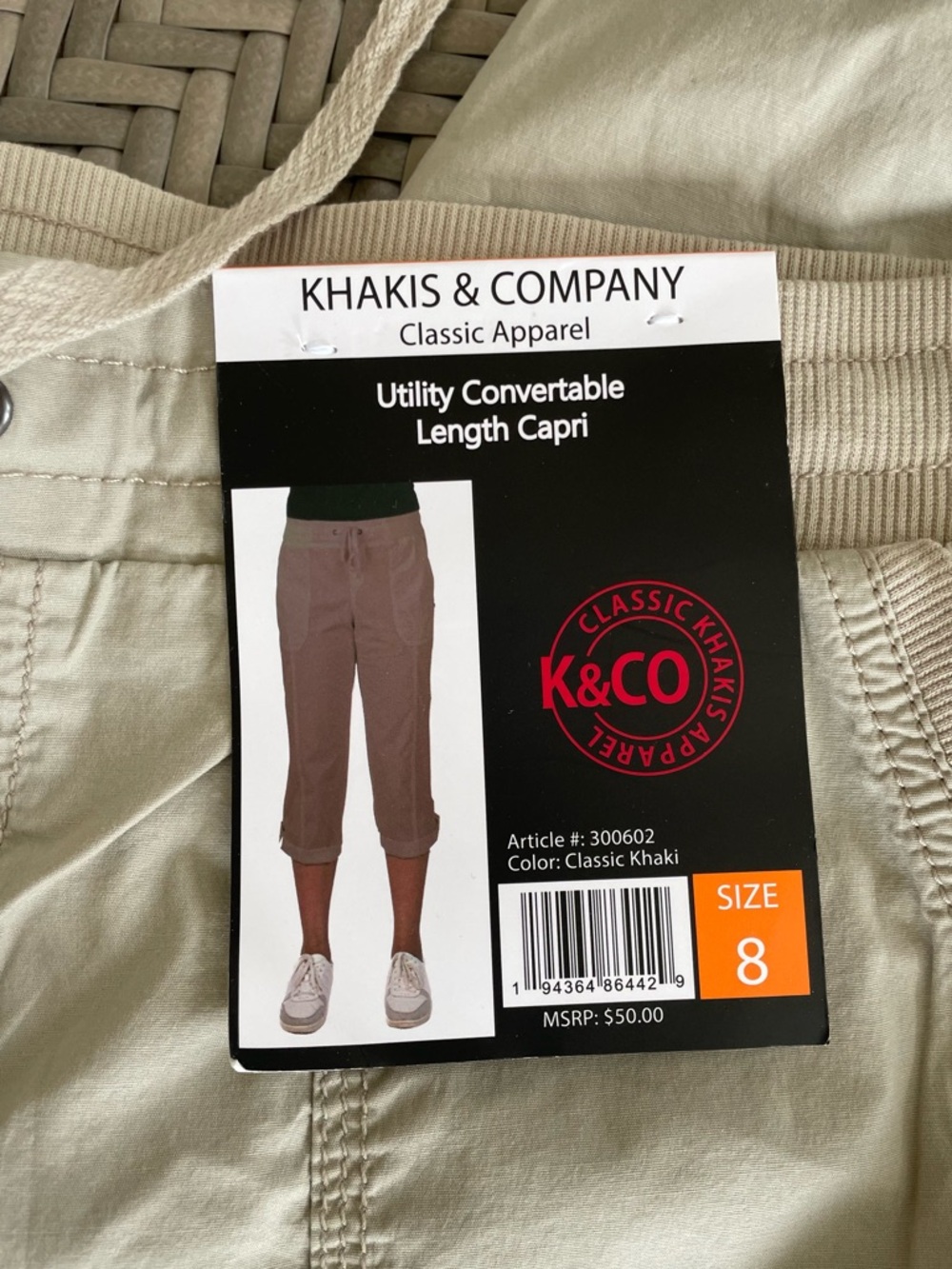 KHAKIS & COMPANY Classic Apparel Utility Convertable Length Capri Women Size 8 - Picture 2 of 16